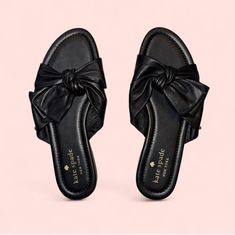 Kate Spade Elegant Black Bow Sandals